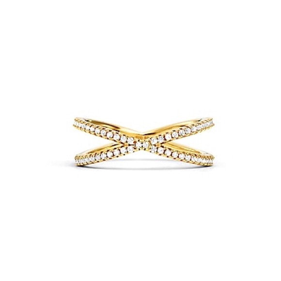 Michael Kors - 14K Gold-plated Sterling Silver Pavé Nesting Ring (6) - Picture 5 of 7